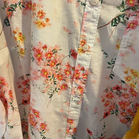 St. John’s Bay Women’s Floral Long Sleeved Cotton Button Up Tops XL Gorgeous! - Picture 6 of 15